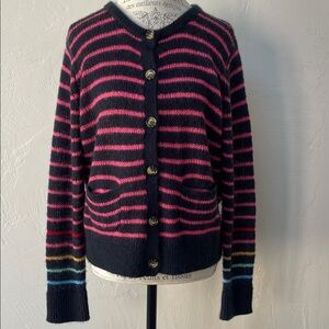 Sundry Multicolor Striped Wool & Cashmere Cardigan